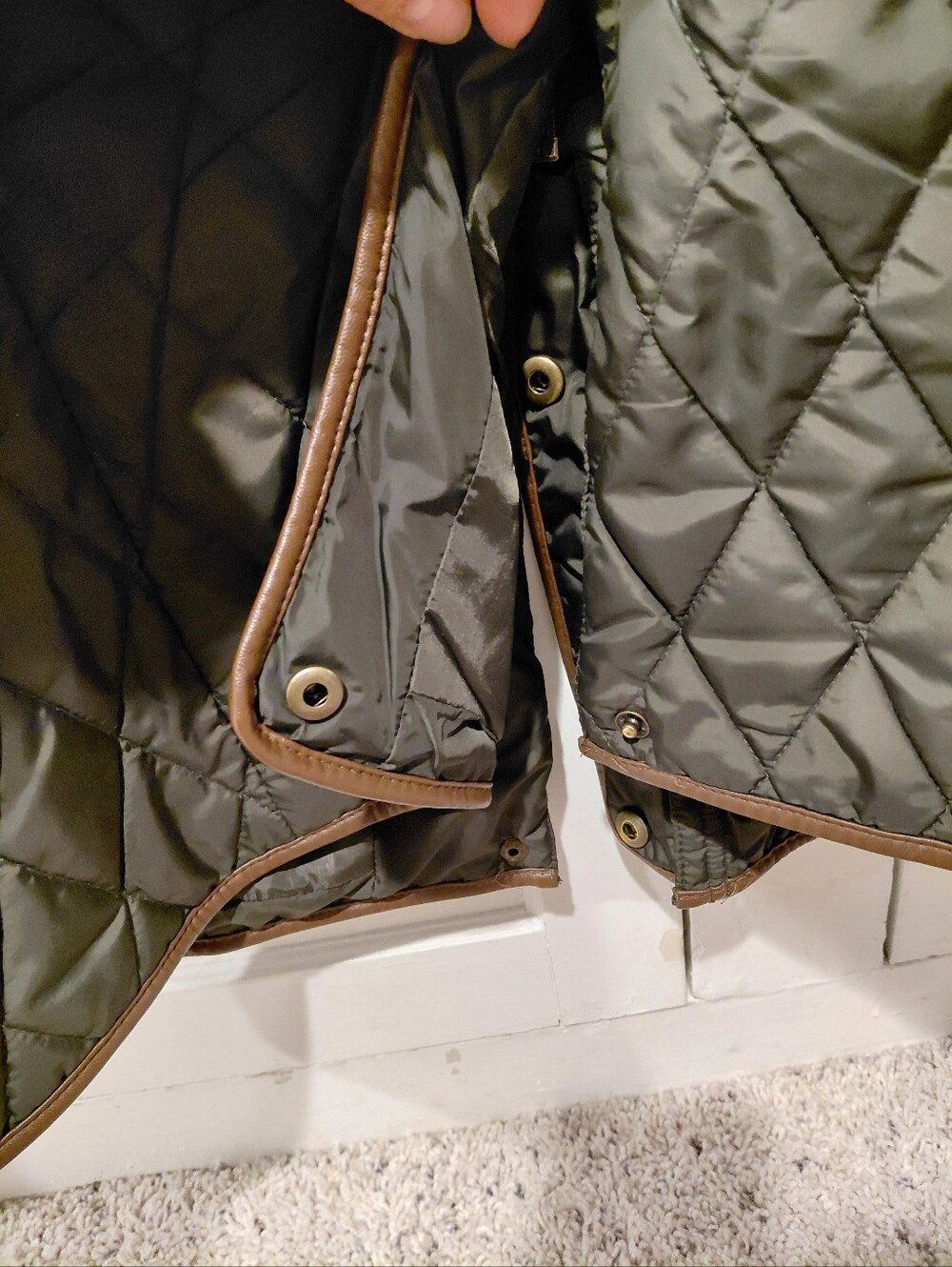 Lauren Ralph Lauren Olive Quilted Barn Coat Field Jacket Women XL - Picture 10 of 14